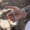 Cuban Chain 8mm Set (White Gold)