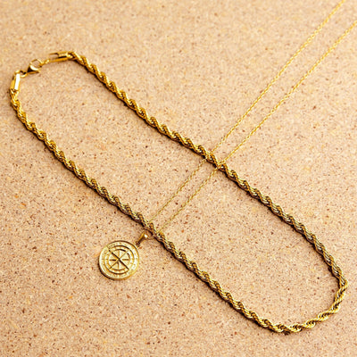 Compass Necklace Set (Gold)