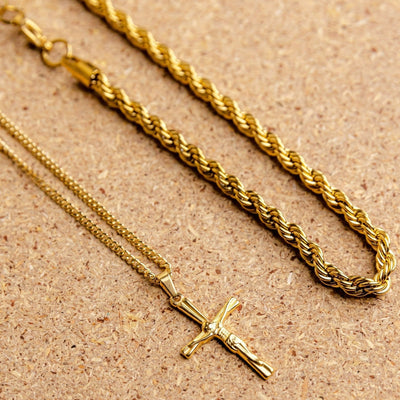 Cross Necklace Set (Gold)