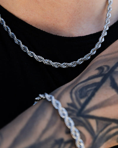Rope Chain Set (White Gold)