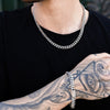 Cuban Chain 8mm Set (White Gold)