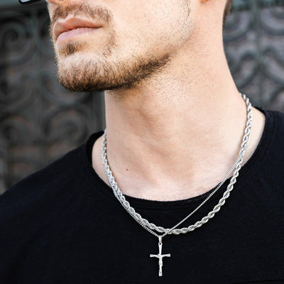 Cross Necklace Set (White Gold)