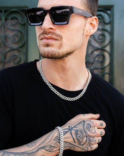 Iced Cuban Chain 10mm Set (White Gold)