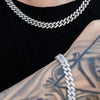 Iced Cuban Chain 10mm Set (White Gold)