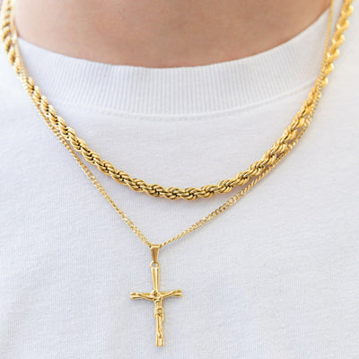 Cross Necklace Set (Gold)
