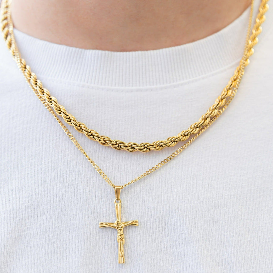Cross Necklace Set (Gold)