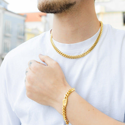 Cuban Chain 8mm Set (Gold)