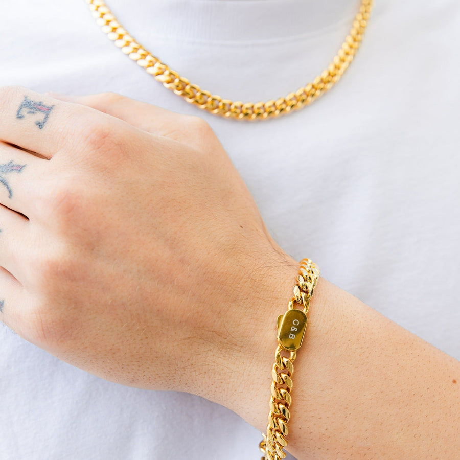 Cuban Chain 8mm Set (Gold)