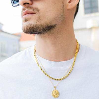 Compass Necklace Set (Gold)