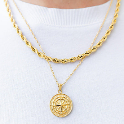 Compass Necklace Set (Gold)