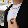 Compass Necklace Set (White Gold)